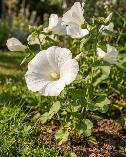 Malwa Mont Blanc (Lavatera trimestris) – ekologiczne nasiona jednorocznych kwiatów od SeedsChoice