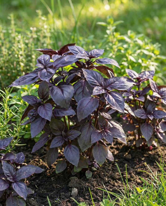 Basil Red Rubin (Ocimum basilicum) – organic annual herb seeds from SeedsChoice