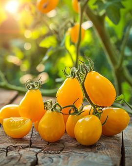 Cherry Tomato Yellow Pearshaped Seeds Organic Solanum Lycopersicum Annual