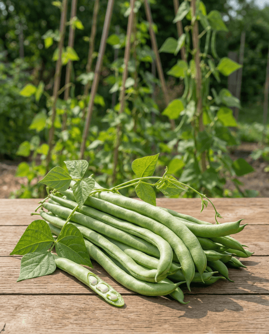 Fasola tyczna Neckarkönigin zielone strąki (Phaseolus vulgaris) – ekologiczne nasiona jednorocznego warzywa od SeedsChoice