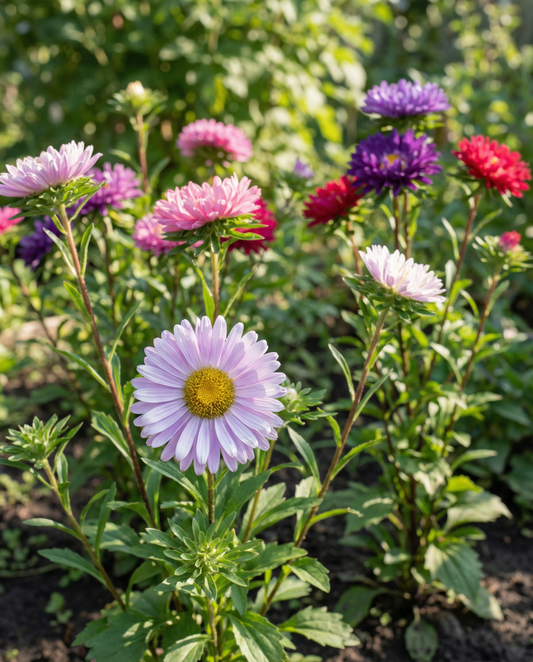 Aster Mixed Colours (Callistephus chinensis) – nasiona mieszanki jednorocznej od SeedsChoice