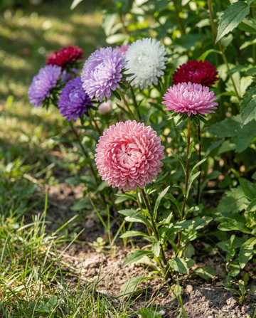 Aster Pompon Mixed (Callistephus chinensis) – nasiona mieszanki jednorocznej od SeedsChoice