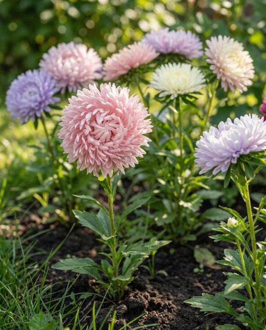 Aster Ostrich Feather Mixed Colors (Callistephus chinensis) – nasiona mieszanki jednorocznej od SeedsChoice
