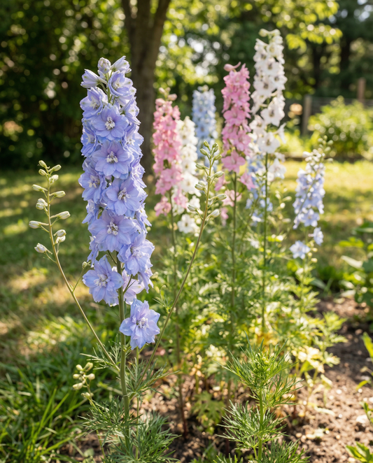 Ostróżka Imperial Mixed (Delphinium consolida) – nasiona kwiatów jednorocznych od SeedsChoice