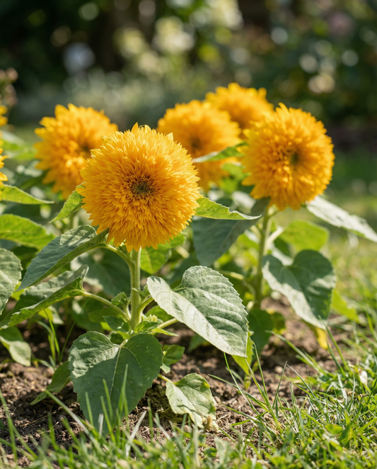 Nasiona słonecznika Sungold Double Flowered Dwarf (Helianthus annuus) – jednoroczny kwiat od SeedsChoice