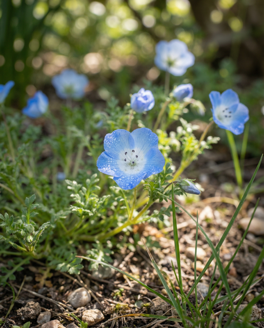 Baby Blue Eyes Sky (Nemophila menziesii) – nasiona jednoroczne od SeedsChoice