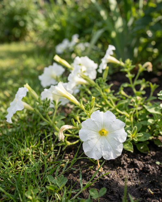 Hanging White Ramblin (Petunia hybrida) – annual seeds from SeedsChoice
