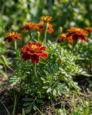 Aksamitka francuska Carmen (Tagetes patula) – nasiona kwiatów jednorocznych od SeedsChoice