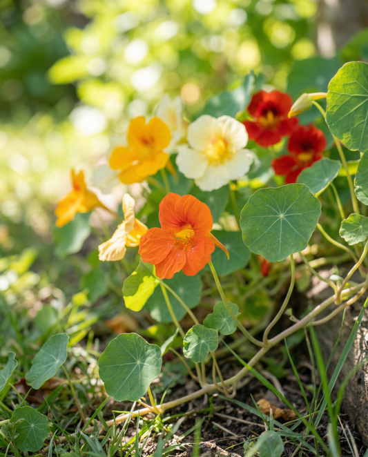 Nasturcja Single Flowered Mixed (Tropaeolum majus) – nasiona kwiatów jednorocznych od SeedsChoice