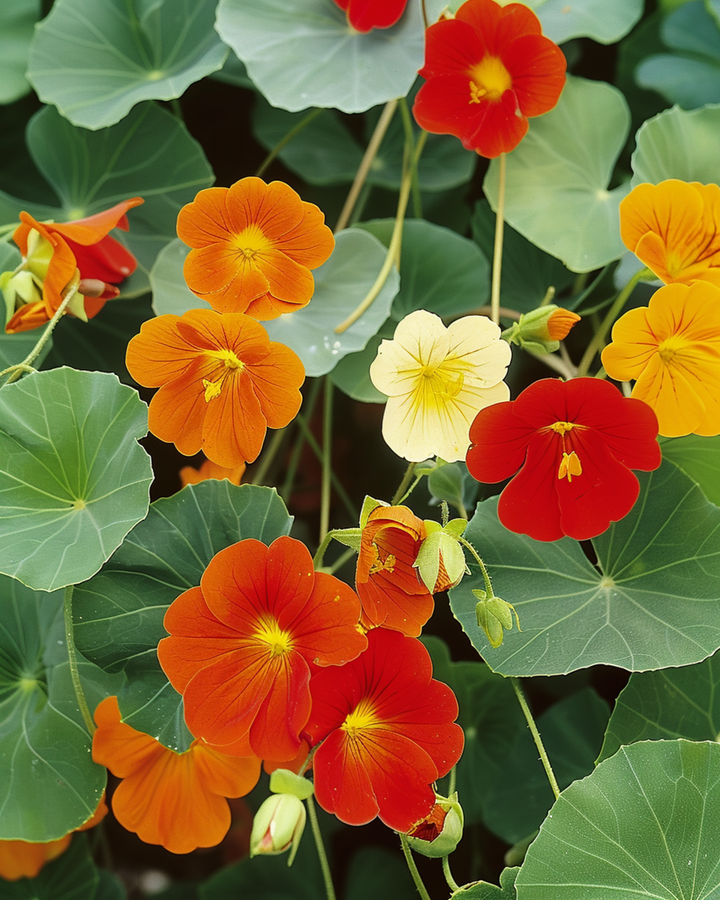 Nasiona nasturcji Single Flowered Mixed (Tropaeolum majus) – kwiat jednoroczny