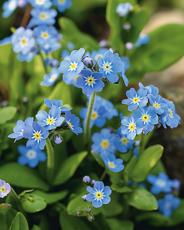 Nasiona niezapominajki niebieskiej (Myosotis alpestris) – kwiat dwuletni