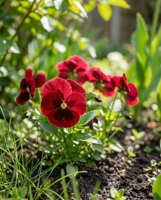 Bratek Red Wing (Viola wittrockiana) – nasiona dwuletnich kwiatów od SeedsChoice