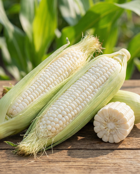 Kukurydza cukrowa Glacial White Kernels (Zea mays) – nasiona jednorocznego warzywa od SeedsChoice