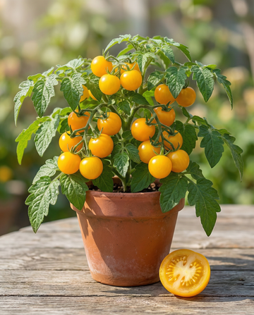 Karłowy pomidor koktajlowy Gourmandise Yellow (Solanum lycopersicum) – nasiona rocznych warzyw od SeedsChoice