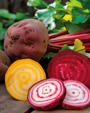 Nasiona buraka ćwikłowego mieszanka kolorów okrągłe korzenie (Beta vulgaris) – jednoroczne warzywo