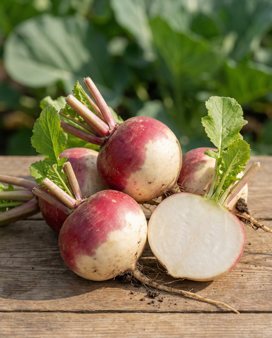 Rzepa Ronde Witte Roodkop Nancy (Brassica rapa) – nasiona jednorocznych warzyw od SeedsChoice