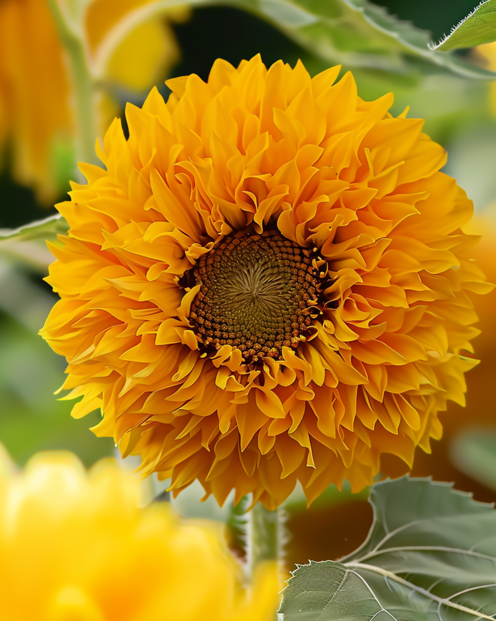 Nasiona słonecznika Sungold Double Dwarf (Helianthus annuus) – jednoroczny kwiat