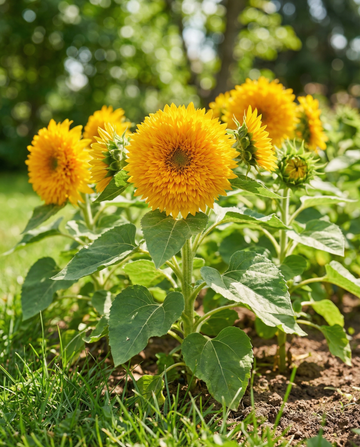 Nasiona słonecznika Sungold Double Dwarf (Helianthus annuus) – jednoroczny kwiat od SeedsChoice