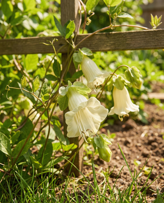 Cathedral Bells White Climber (Cobaea scandens) – annual climber seeds from SeedsChoice