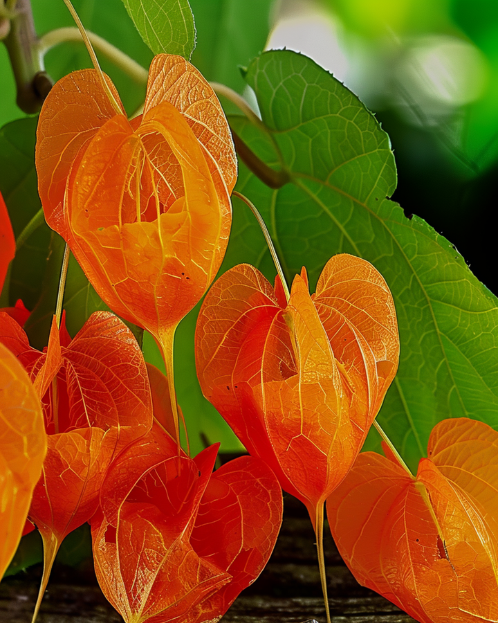Nasiona miechunki rozdętej (Physalis franchetii) – bylina kwiatowa