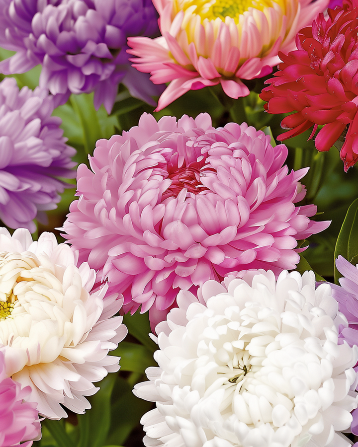 Nasiona astra Paeony Flowered Mixed (Callistephus chinensis) – kwiat jednoroczny