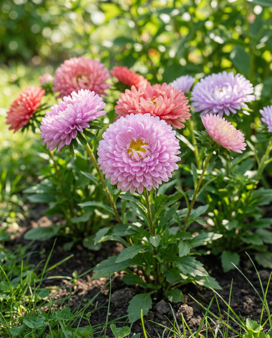 Aster Powderpuffs Mixed (Callistephus chinensis) – nasiona mieszanki jednorocznej od SeedsChoice
