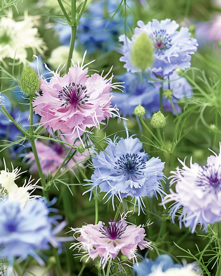 Nasiona czarnuszki ogrodowej Persian Jewels (Nigella damascena) – mieszanka jednoroczna