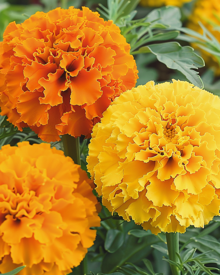 Nasiona aksamitki wzniesionej Sunset Giants Mix (Tagetes erecta) – kwiat jednoroczny