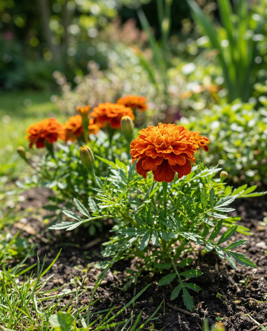 Aksamitka rozpierzchła Tangerine (Tagetes patula) – nasiona kwiatów jednorocznych od SeedsChoice