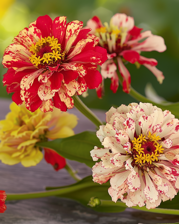 Nasiona Peppermint Stick (Zinnia elegans) – roślina jednoroczna
