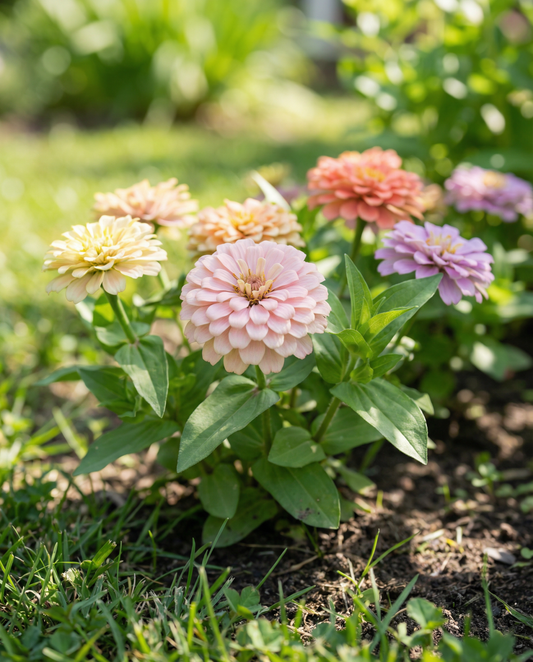 Thumbelina Dwarf Mixed (Zinnia elegans) – nasiona rocznych kwiatów mieszanych od SeedsChoice