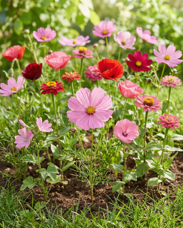 Nasiona kwiatów letnich Pink Red Garden Mix Blend – jednoroczne kwiaty z SeedsChoice