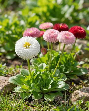 Stokrotka Pomponette mieszana (Bellis perennis) – nasiona kwiatów dwuletnich od SeedsChoice
