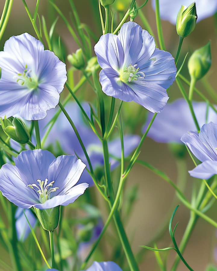 Nasiona lnu niebieskiego (Linum perenne) – kwiat wieloletni