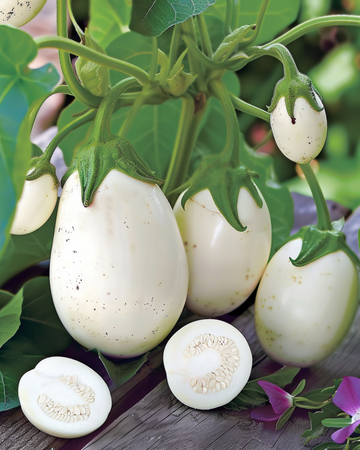 Nasiona bakłażana White Egg (Solanum melongena) – warzywo jednoroczne
