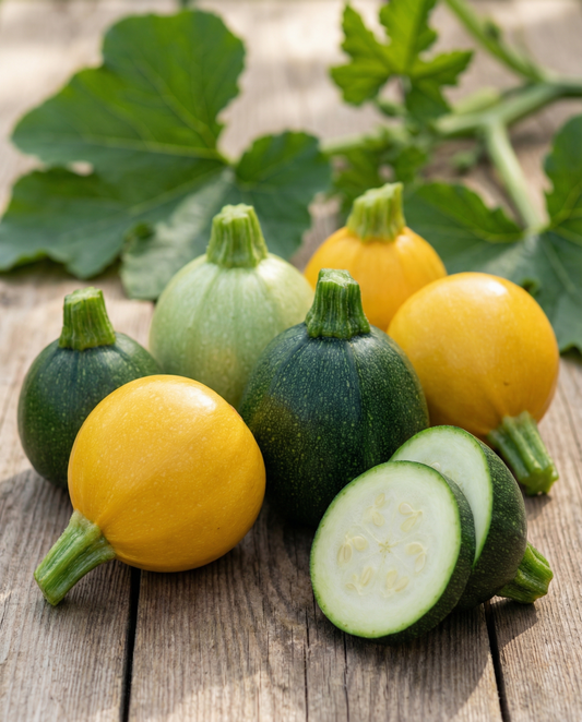 Cukinia okrągła F1 Mixed Colours (Cucurbita pepo) – jednoroczna mieszanka nasion od SeedsChoice