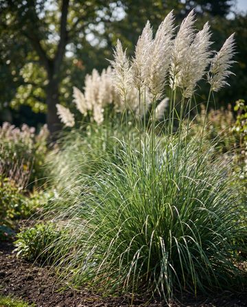 Nasiona trawy pampasowej (Cortaderia selloana) – bylina trawiasta
