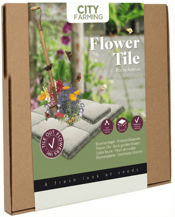 Rock Garden Flower Seeds Tile Kit With Coco Tablet Jute Mat – gardening accessory from SeedsChoice