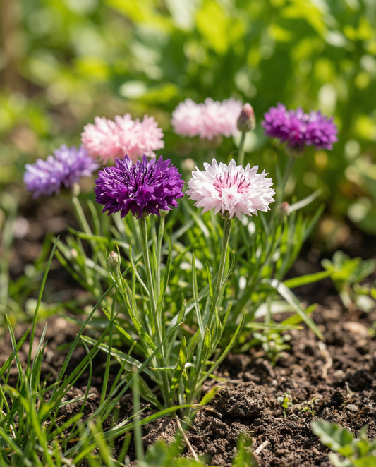Cornflower Tape Mixed Double Flowered 7.5m (Centaurea cyanus) – annual seed tape seeds from SeedsChoice